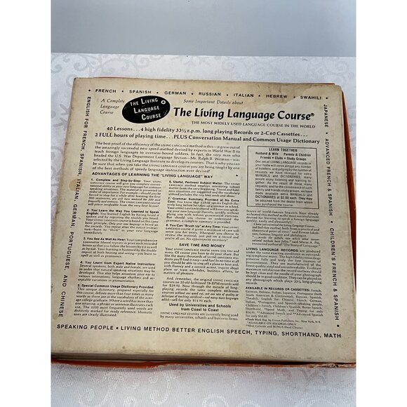 Vintage Living German Language Course 40 Lessons Vinyl Records 33⅓ RPM With Manu - Picture 5 of 5